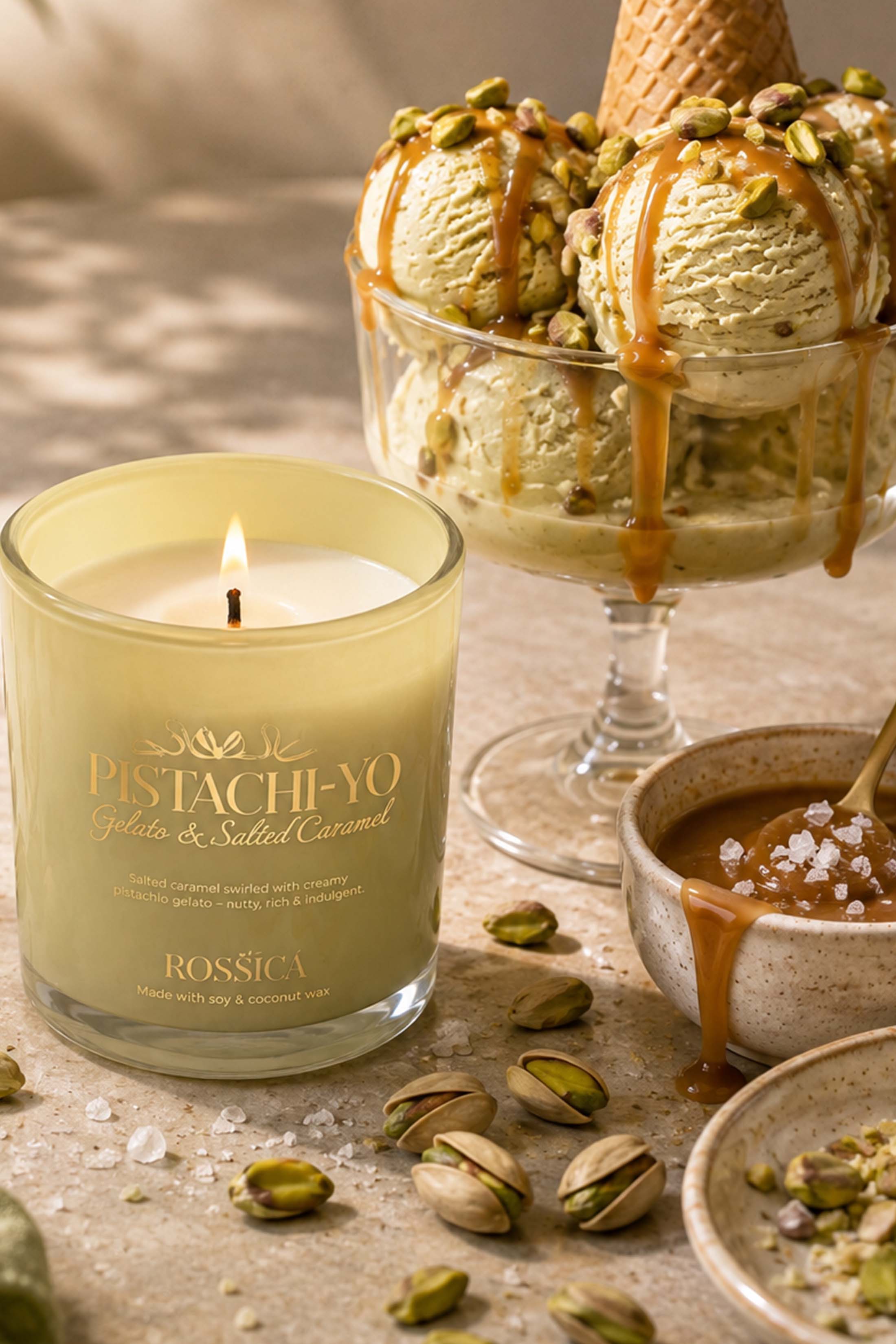 Pistachi-YO Gelato & Salted Caramel Candle