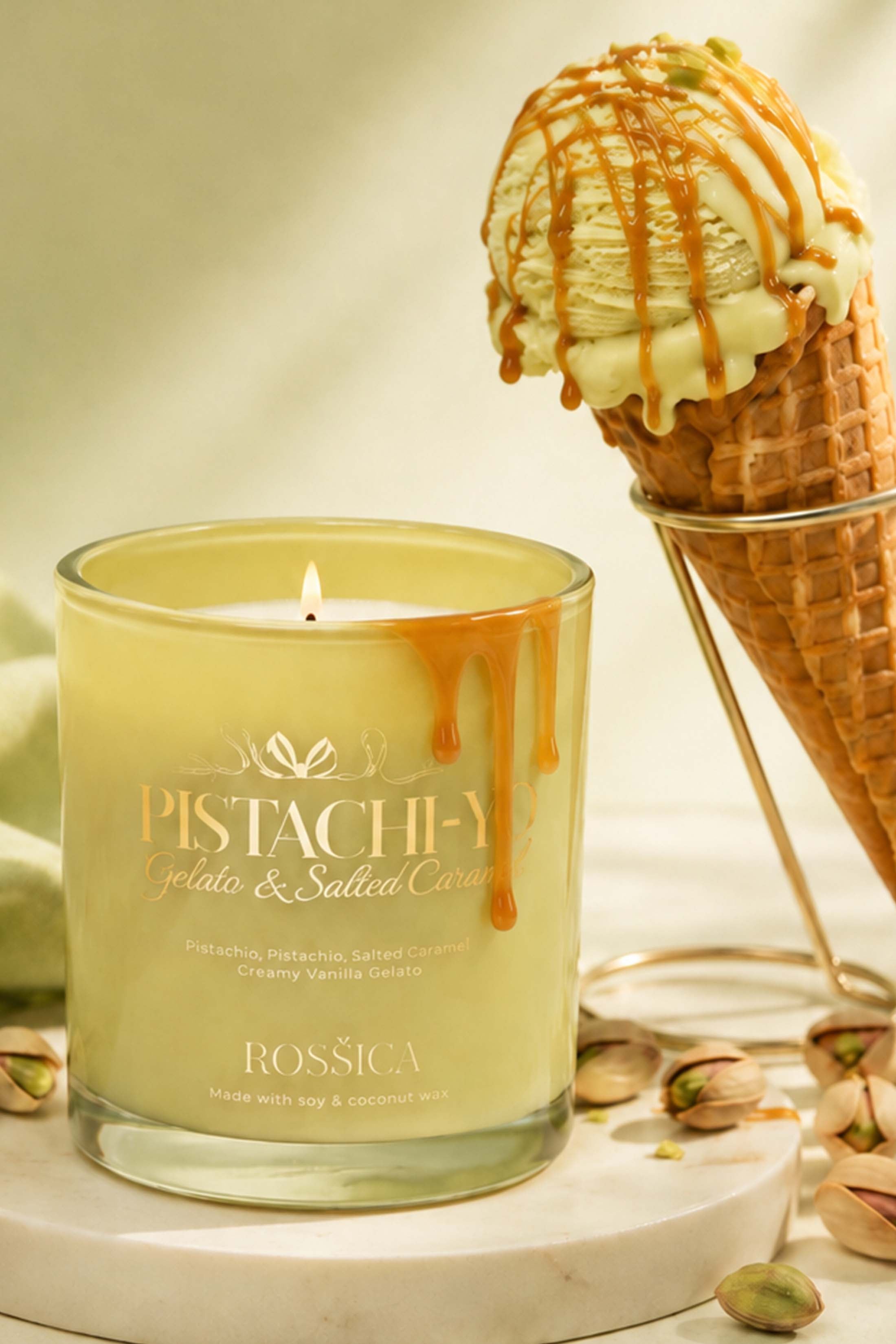 Pistachi-YO Gelato & Salted Caramel Candle