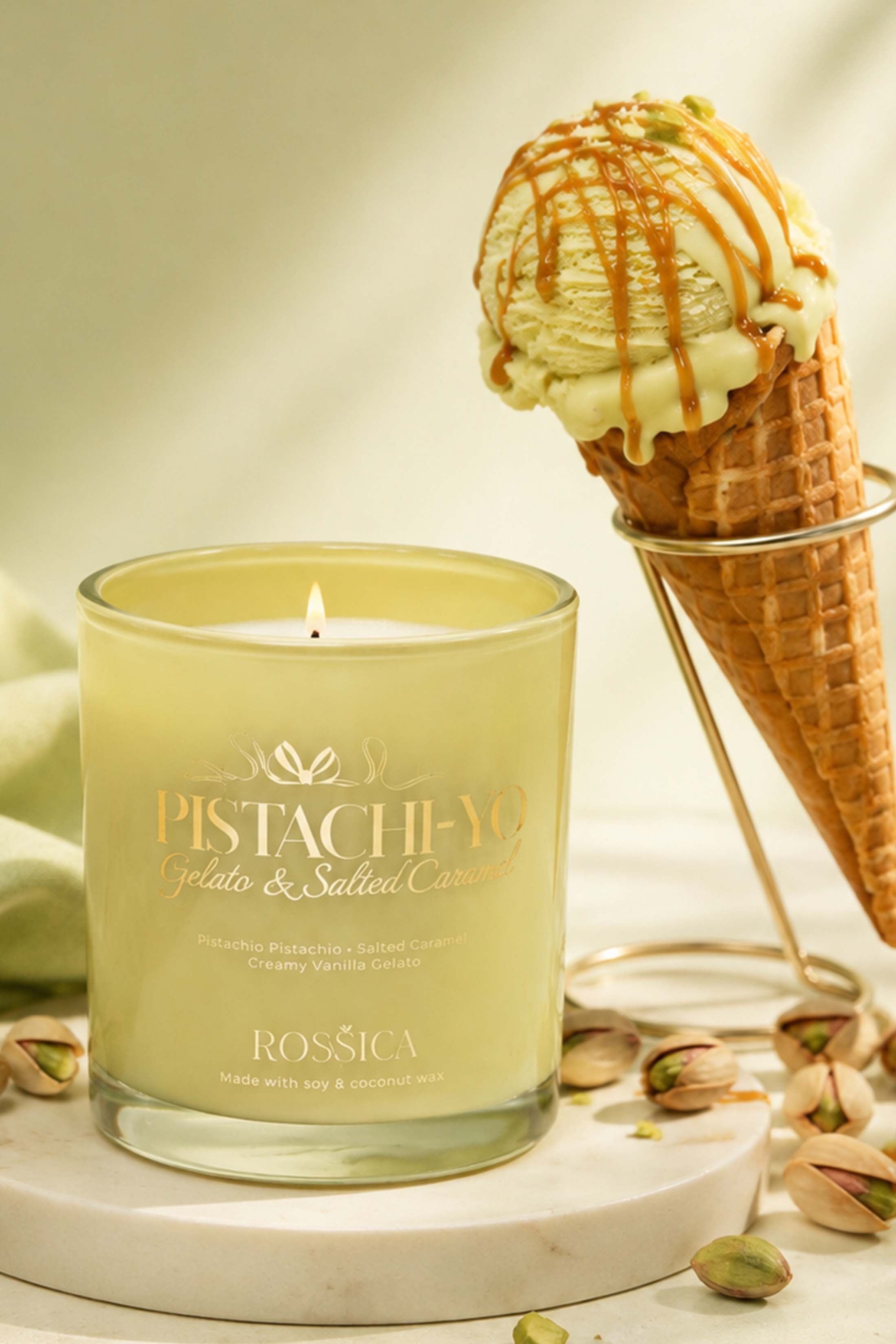 Pistachi-YO Gelato & Salted Caramel Candle